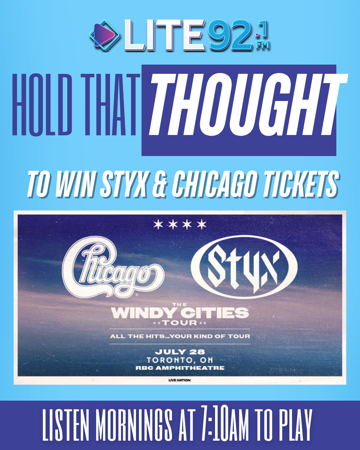 Hold That Thought - LIsten to Win Tickets to Styx & Chicago